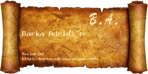 Barka Adrián névjegykártya